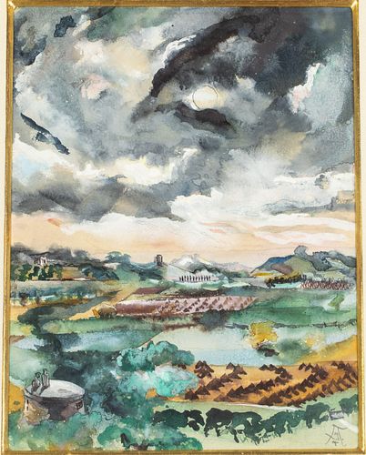 Mary Aiken (DC/Savannah, 1905-1992) Landscape, W/C