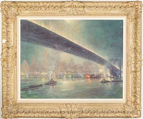 Johann Berthelsen (1883-1972), Brooklyn Bridge, O/C