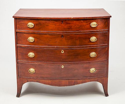 FEDERAL INLAID MAHOGANY CHEST OF DRAWERS, SHERATON STYLE
