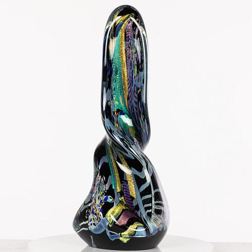 Large Rollin Karg (b. 1944) Art Glass Sculpture 2002