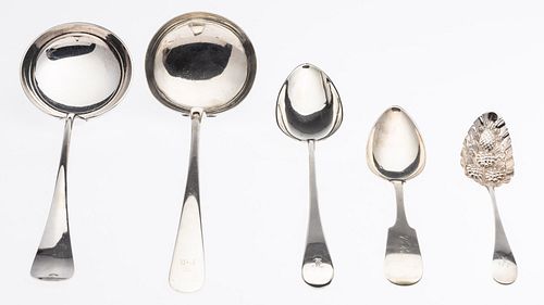 5 Serving Spoons Including Bateman