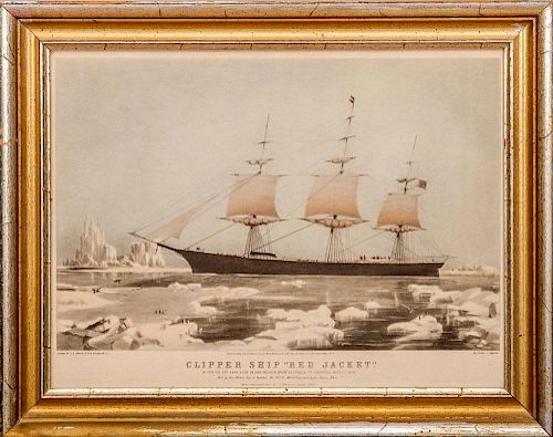 AFTER NATHANIEL CURRIER (1813-1888): CLIPPER SHIP "RED JACKET";  AND CLIPPER SHIP "SWEEPSTAKES"