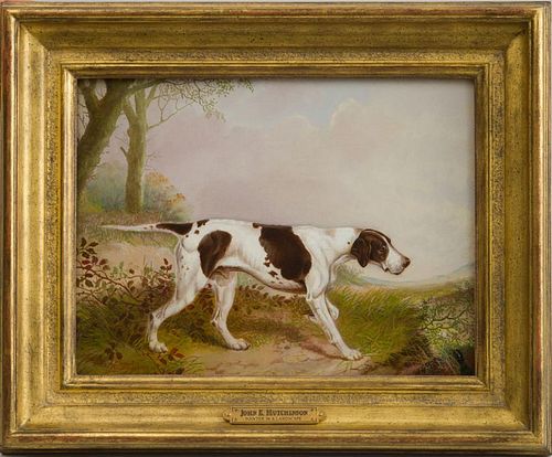 JOHN E. HUTCHINSON (1833-1910): POINTER IN A LANDSCAPE; AND SETTER WITH GAME