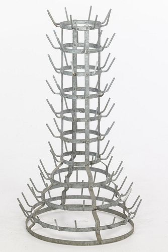 Vintage French Wine Bottle Drying Rack