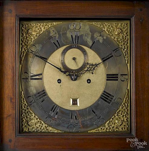 Pennsylvania Queen Anne walnut tall case clock,