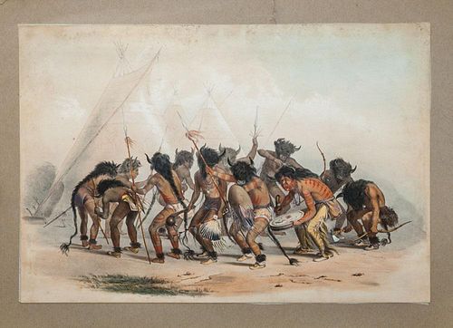GEORGE CATLIN (1796-1872): BUFFALO DANCE, FROM NORTH AMERICAN INDIAN PORTFOLIO