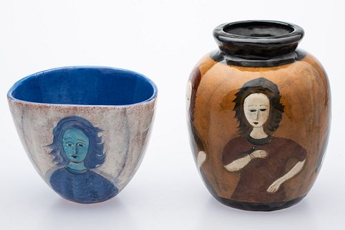 Polia Pillin (1909-1992), Triangular Bowl and a Vase