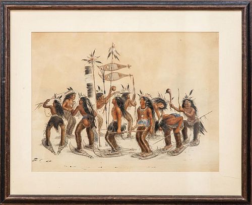 GEORGE CATLIN (1796-1872): THE SNOW-SHOE DANCE, FROM NORTH AMERICAN INDIAN PORTFOLIO