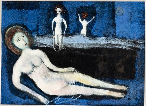 Polia Pillin (1909-1992), Plaque of Reclining Nude