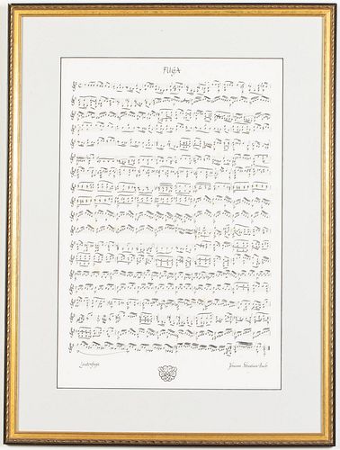 Framed Bach Sheet Music