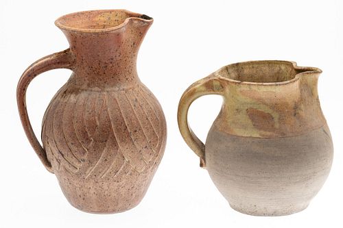 Two Contemporary Earthenware Pitchers