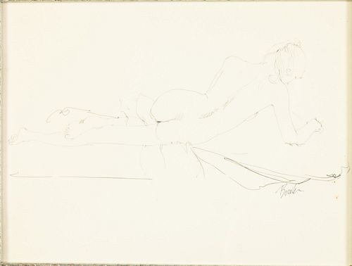 Joe Bowler (NY/SC, 1928-2017) Nude Study, Pen & Ink