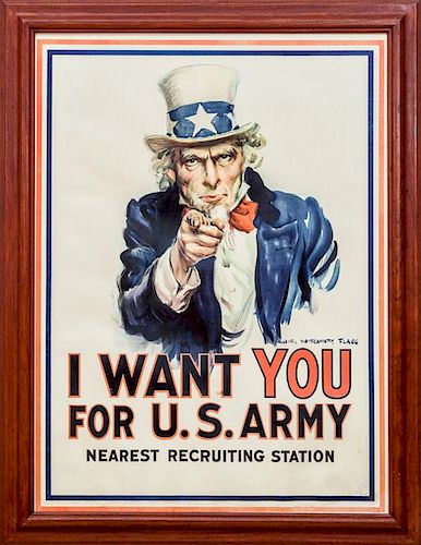 JAMES MONTGOMERY FLAGG (1877-1960): I WANT YOU FOR U.S. ARMY