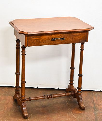 ANTIQUE WALNUT SEWING TABLE