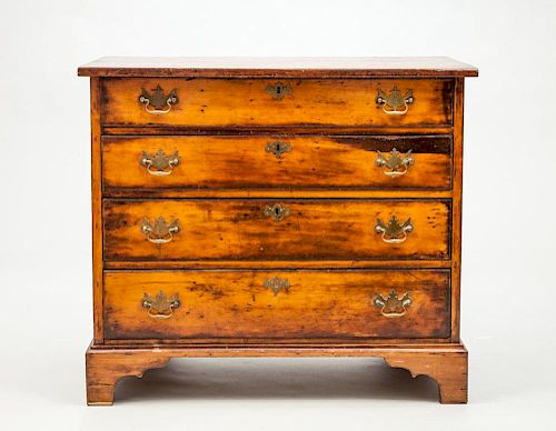 CHIPPENDALE STAINED MAPLE CHEST OF DRAWERS