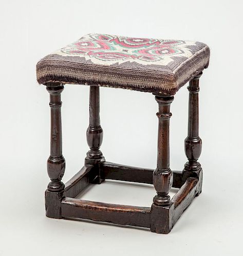 ENGLISH STAINED OAK JOINT STOOL