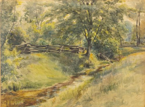 Edmund Osthaus (OH, 1858 - 1928), Landscape, W/C