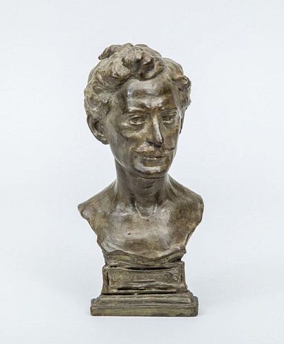 PATINATED PLASTER BUST OF A GENTLEMAN