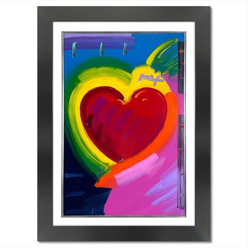 Peter Max, "Love " Framed One-Of-A-Kind Acrylic Mixed Media (34" x 46"), Hand Signed with Registration Number Certifying Authenticity.