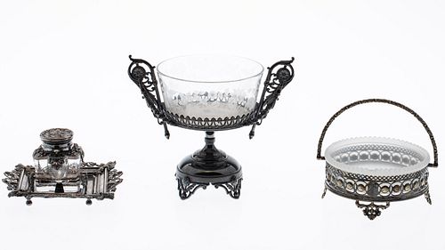 Group of Silverplate and Glass Articles