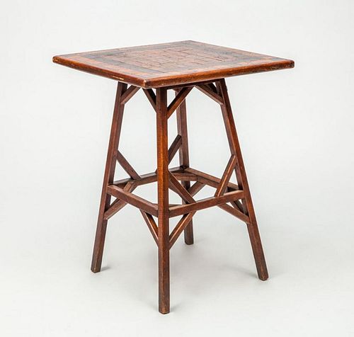 ADIRONDACK STYLE STAINED WOOD GAMES TABLE