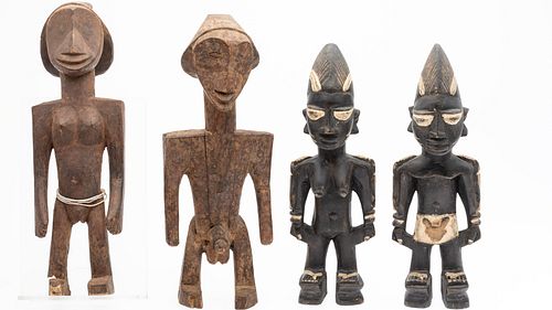 Two Pairs of African Wood Figures