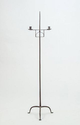 WROUGHT-IRON TWO-LIGHT CANDLESTAND