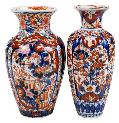 Two Asian Imari Porcelain Vases