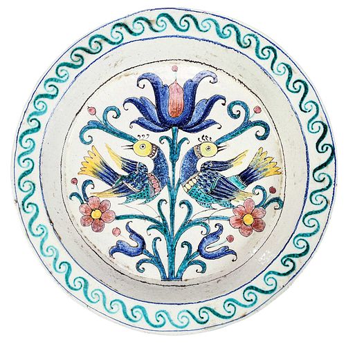 Large Turkish Polychrome Ceramic Platter