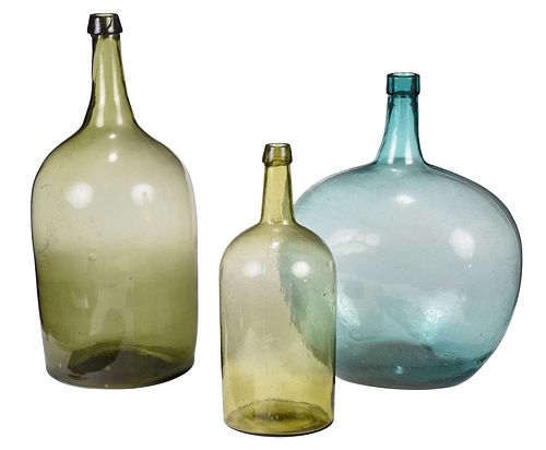 Three Large Glass Demijohns