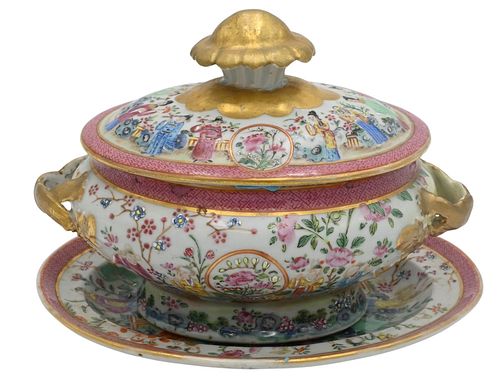 Rose Famille Tureen with Cover and Underplate