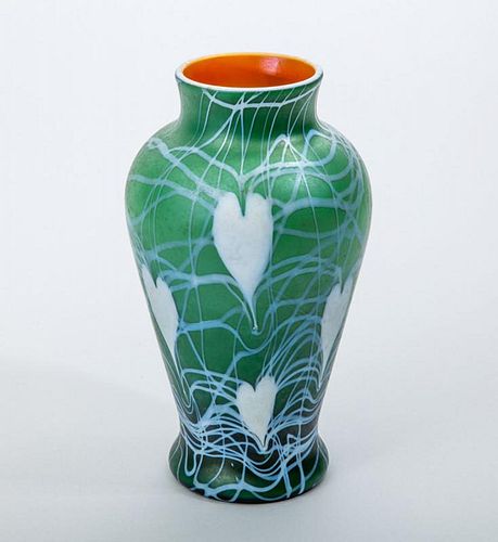 QUEZAL TYPE PLATED-GLASS VASE