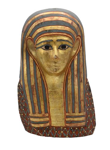 Egyptian Gilt Cartonnage Mummy Mask