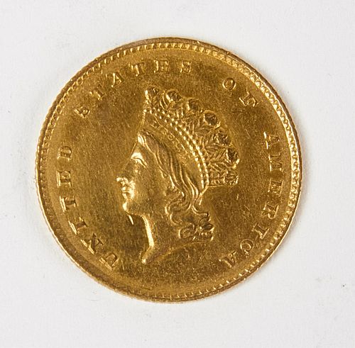 1855-O One Dollar Gold Liberty Coin, VF, Raw