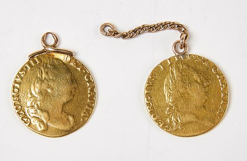Two 1787 English Gold Coins With Pendant Hanger