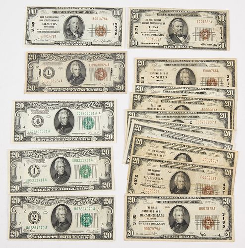Fifteen Mixed Denominations of U.S. Currency Notes