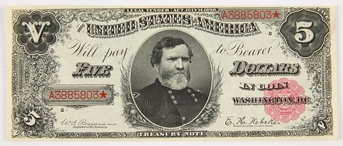 Five Dollar Treasury Note 1890 Uncirculated