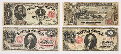 Four U.S. One Dollar Notes
