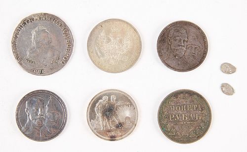 Seven Russian Silver Coins