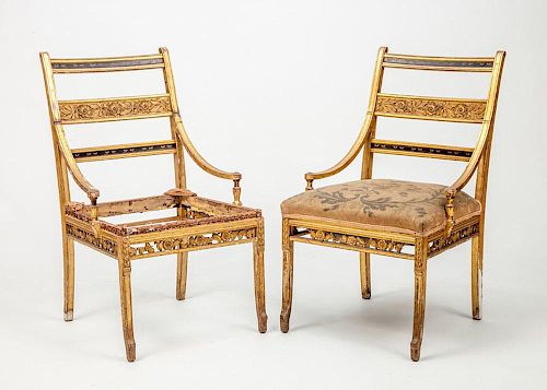 POTTIER & STYMUS (ATTRIBUTION), AESTHETIC MOVEMENT PAIR OF PARLOR CHAIRS