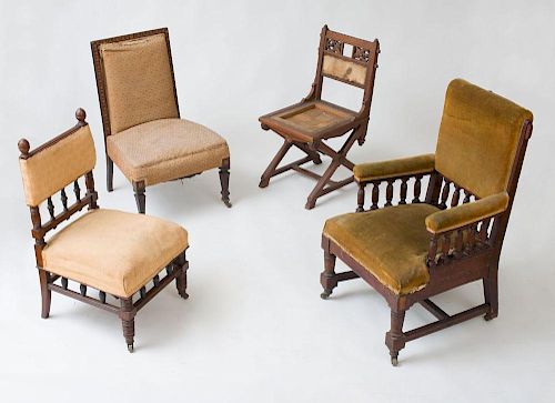 FOUR MISCELLANEOUS VICTORIAN CHAIRS