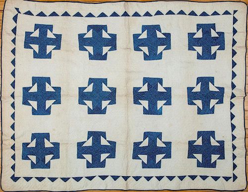 TWO AMERICAN PIECED COTTON QUILTS