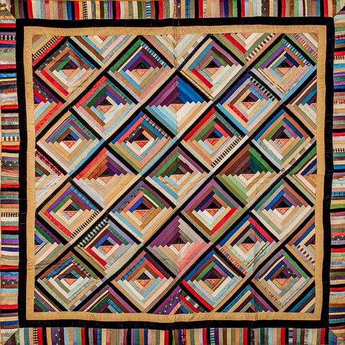 TWO AMERICAN CUBE QUILTS