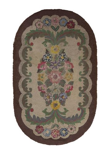 GROUP OF FIVE HOOKED RUGS AND A MACHINE-WOVEN RUG