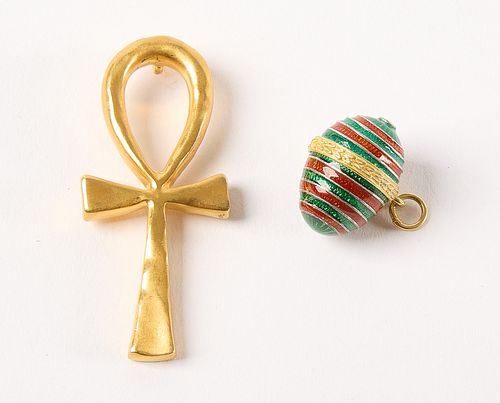 Russian 18K Gold Charm and MMA Ankh