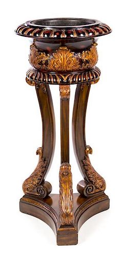 * A Neoclassical Style Painted Jardiniere Height 44 5/8 inches.