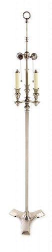 * A Neoclassical Style Cast Metal Floor Lamp Height 61 inches.