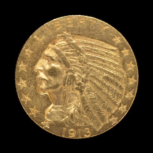 UNITED STATES 1913 INDIAN HEAD $5 GOLD COIN