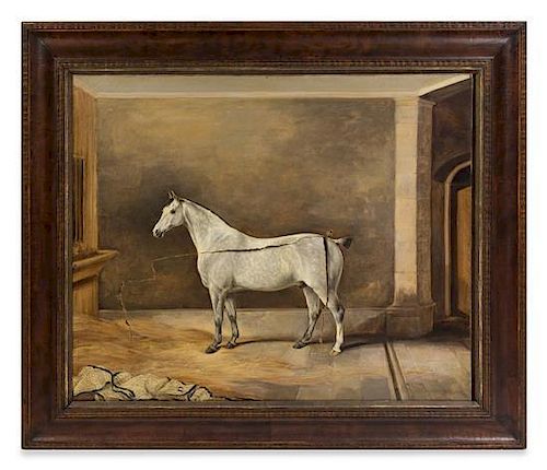 * Thomas Bretland, (British, 1802-1874), Grey in a Loose Box, 1841