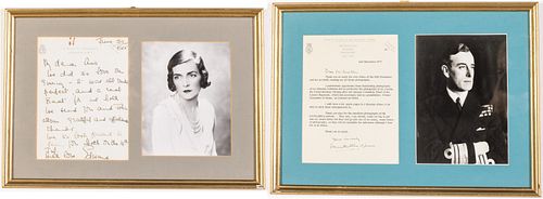 Signed Letters by Mountbatten and his Wife w/ Photos